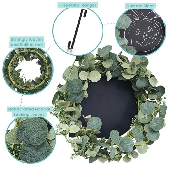 New Welcome Wreath with Chalkboard Sign - Picture 6 of 8